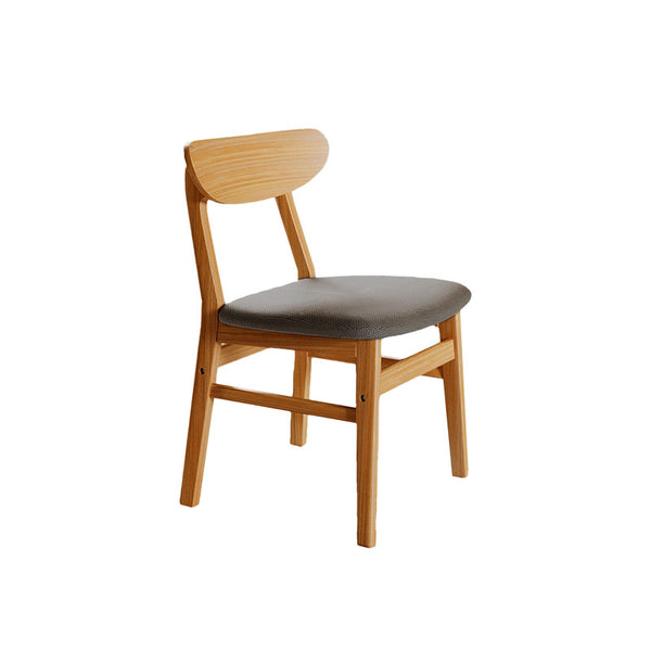  Dining Chairs Kitchen Natural Wood Linen Fabric Cafe Lounge Chairs