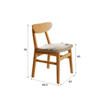 Dining Chairs Kitchen Natural Wood Linen Fabric Cafe Lounge Chairs