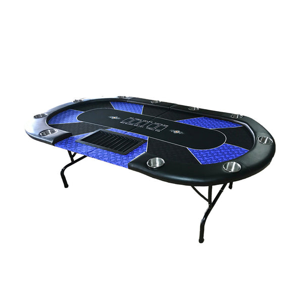  Blue/Red Poker Table Blackjack Texas With Cup Holders