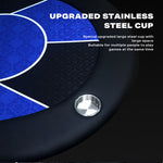 Blue/Red Poker Table Blackjack Texas With Cup Holders