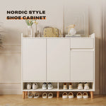 White Simple Style Shoe Cabinet Storage Cabinet