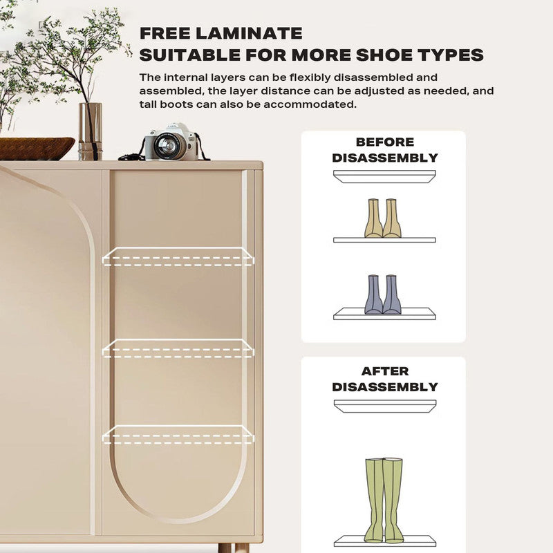 Shoe Storage Spacious Shoe Cabinet With 3 Door Ample Household Storage