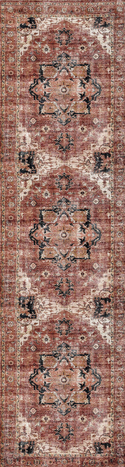 Stylish Cezanne Terracotta Vintage Rug - 80x400