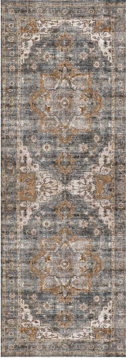 Elegant Cezanne Rabbit Grey-Gold Rug - 80x400