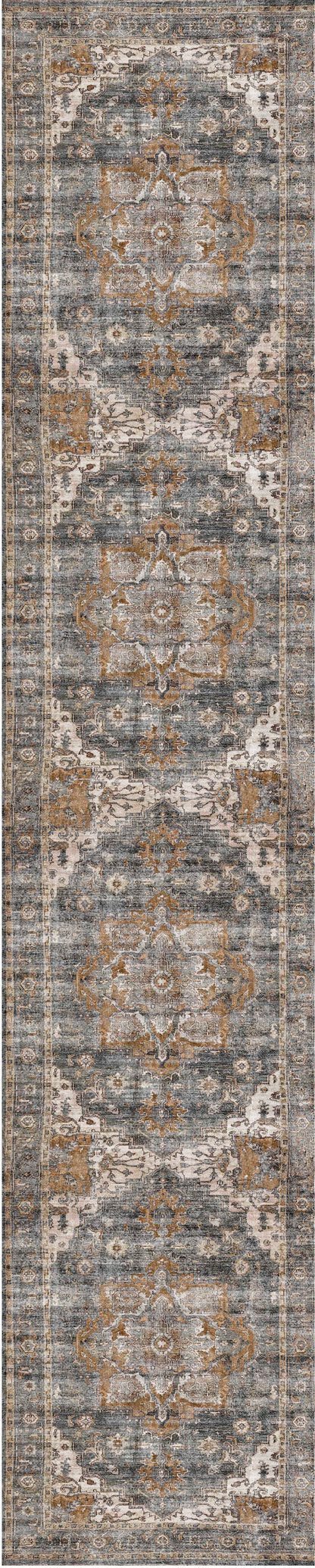 Elegant Cezanne Rabbit Grey-Gold Rug - 80x400