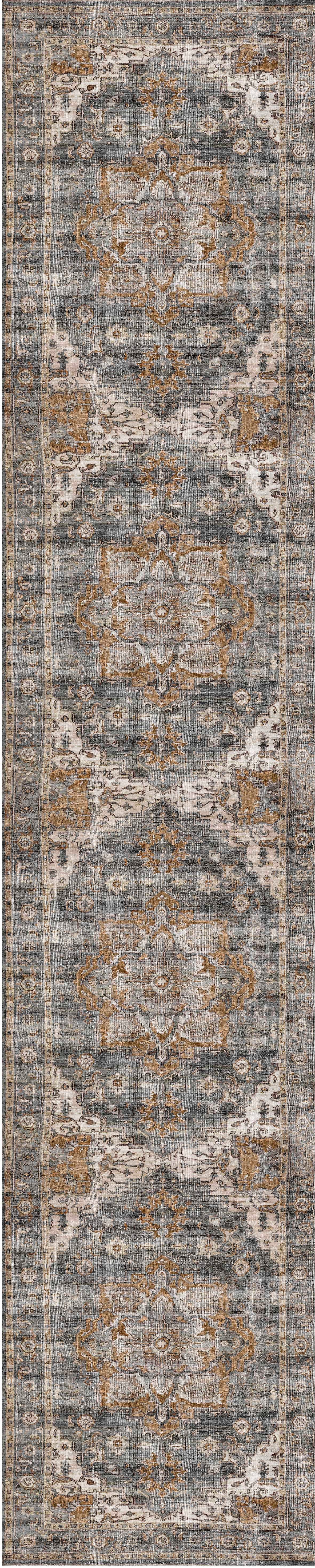 Elegant Cezanne Rabbit Grey-Gold Rug - 80x500