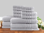14Pc/7Pc Classic Dobby Stripe Cotton Towel Set 650Gsm