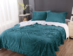 Stripe Flannel Sherpa Blanket King/Queen