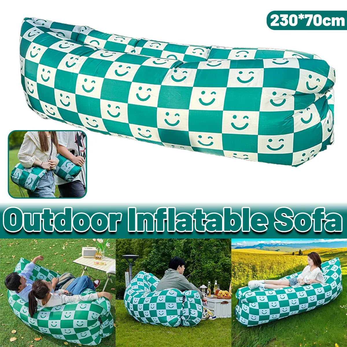 Inflatable Sofa Portable 230x70cm