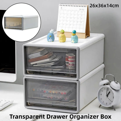 Desk Storage Box White 26x36x14cm