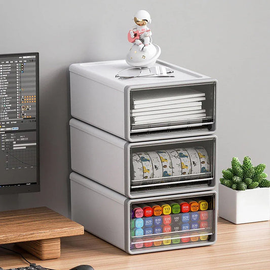 Desk Storage Box White 26x36x14cm