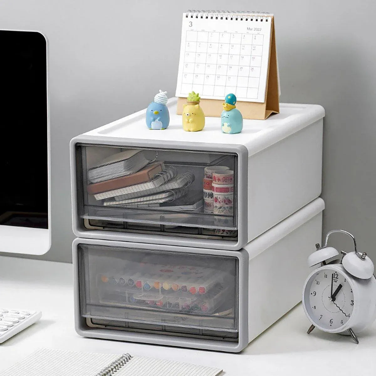 Desk Storage Box White 26x36x14cm