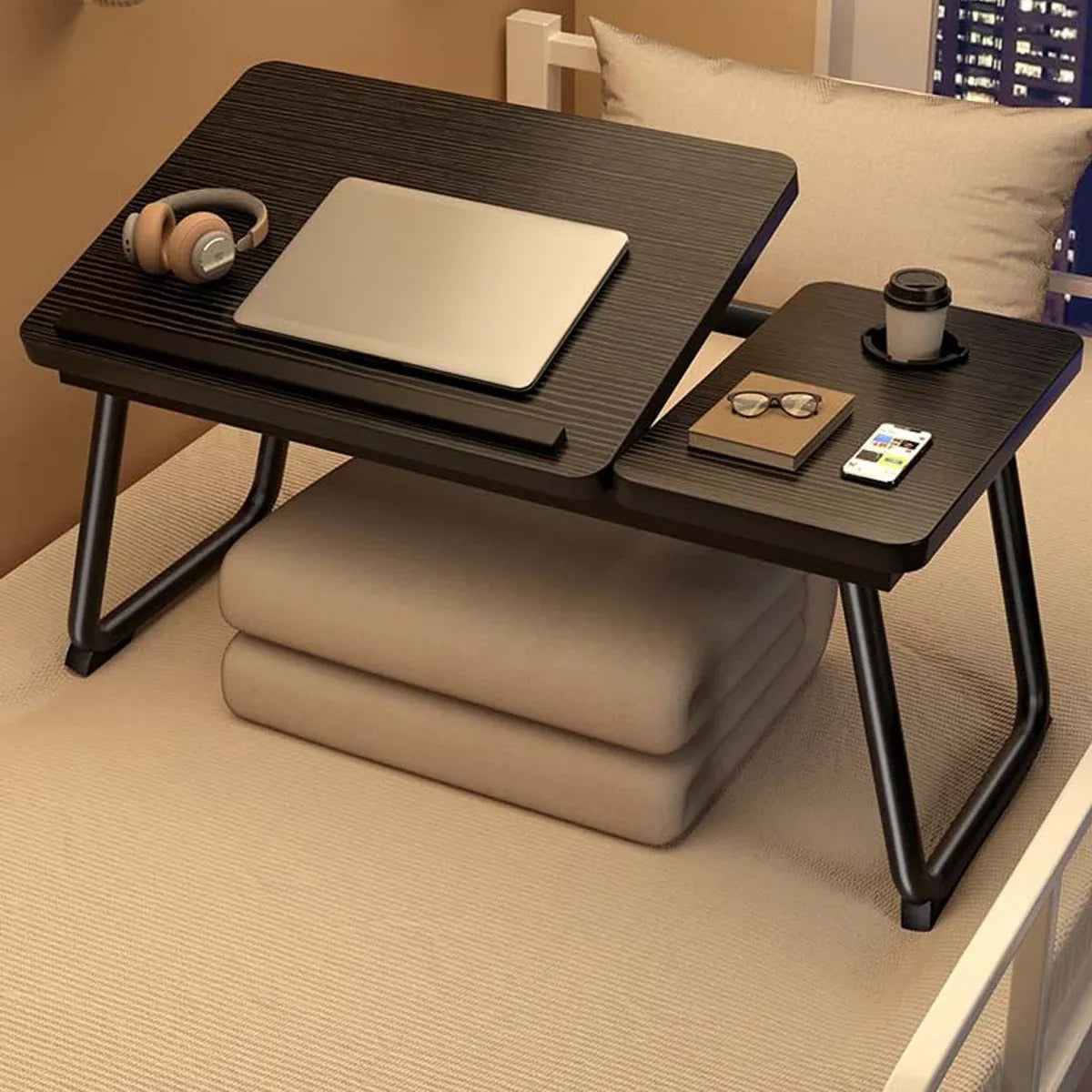 Adjustable Bedside Table Black