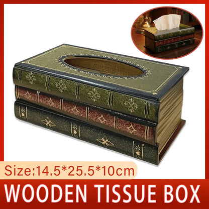Tissue Box Brown Book Shape 25.5x14.5x10cm