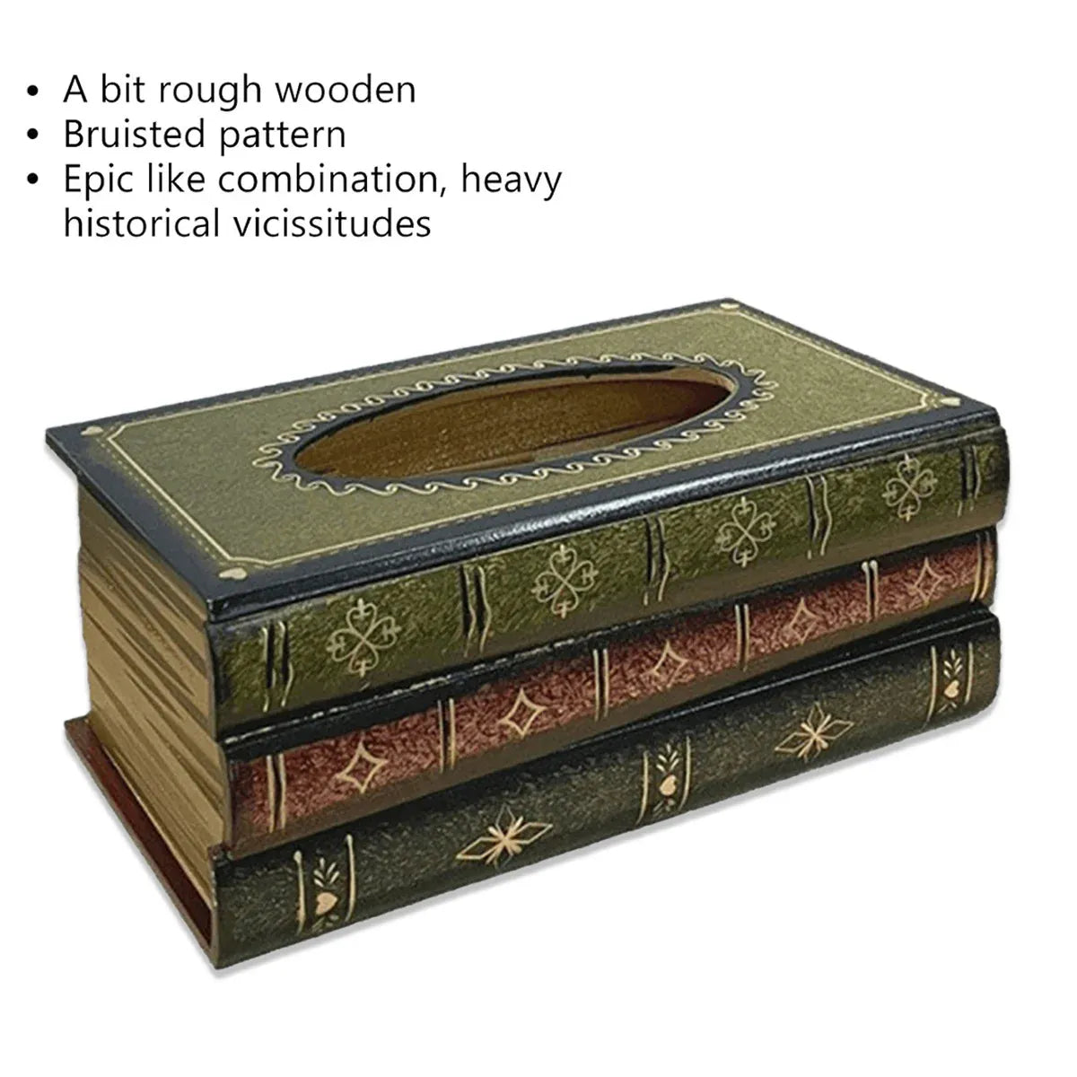 Tissue Box Brown Book Shape 25.5x14.5x10cm