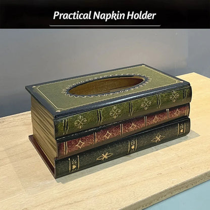 Tissue Box Brown Book Shape 25.5x14.5x10cm