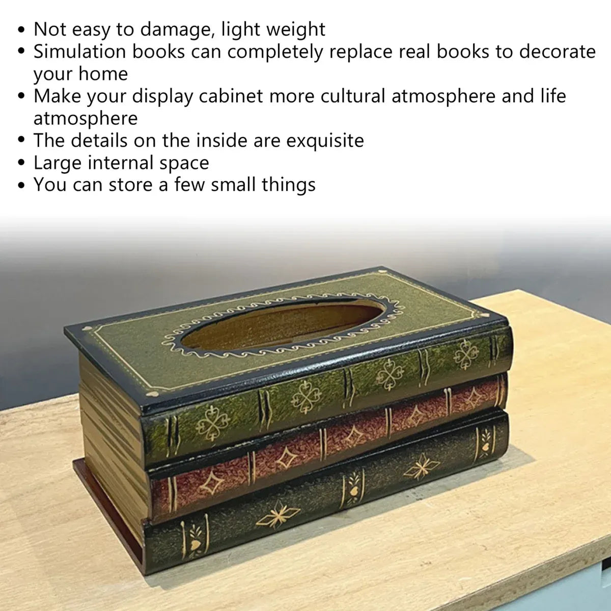 Tissue Box Brown Book Shape 25.5x14.5x10cm