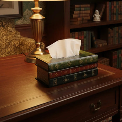 Tissue Box Brown Book Shape 25.5x14.5x10cm