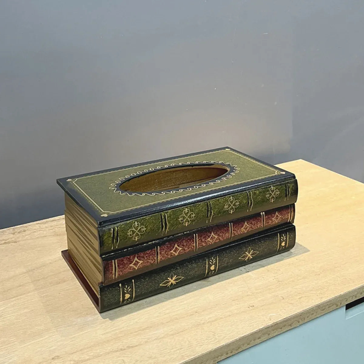 Tissue Box Brown Book Shape 25.5x14.5x10cm