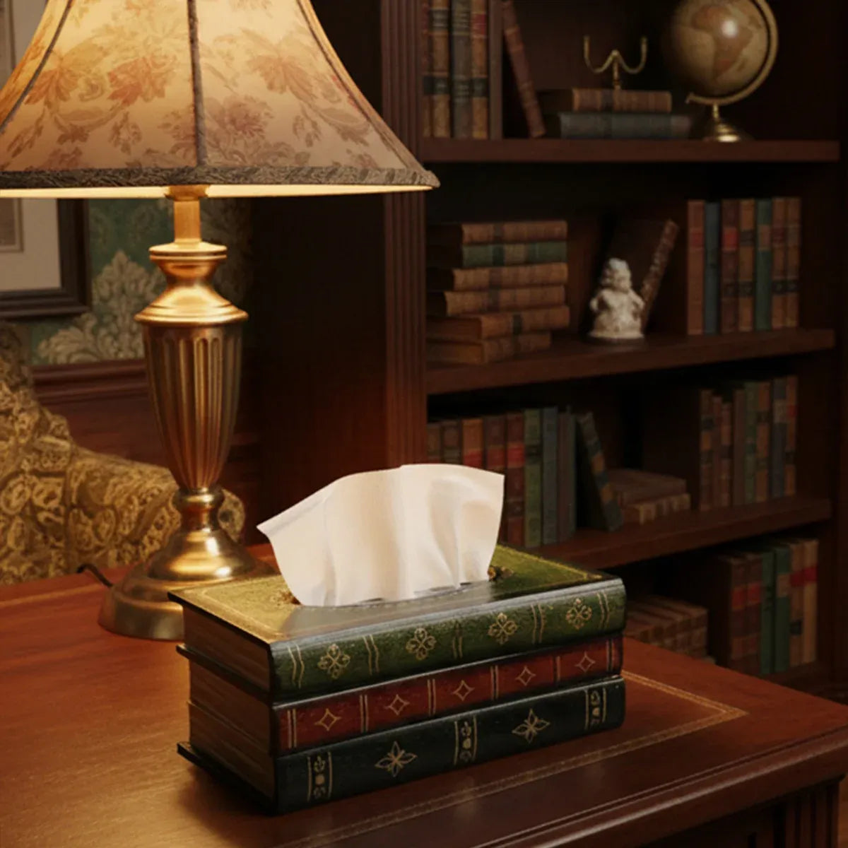 Tissue Box Brown Book Shape 25.5x14.5x10cm