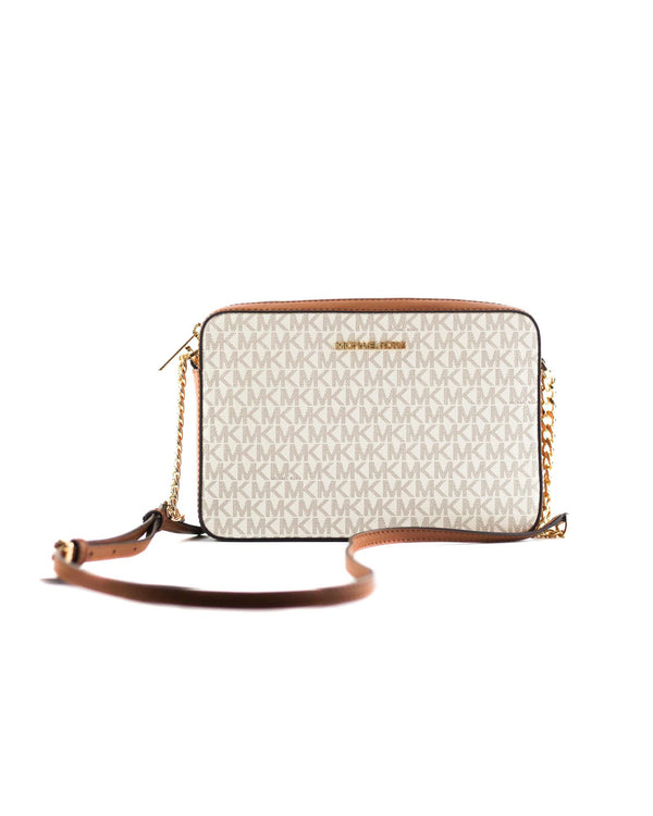  Michael Kors Jet Set Large Crossbody Signature Vanilla