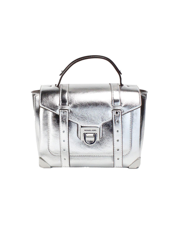  Silver Lining Michael Kors' Manhattan Medium Satchel In Silver