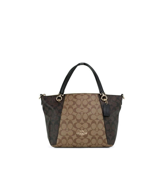  Signature Sophistication Coach'S Kacey Blocked Canvas Satchel