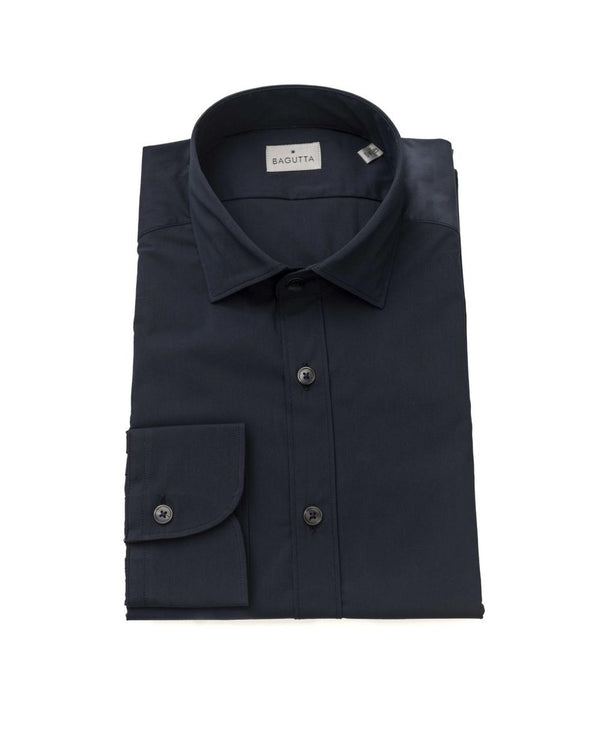  Bagutta Blue/Black/Light Blue Men's Cotton Shirt