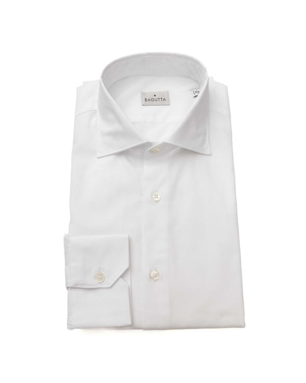  Bagutta Men's White Cotton Shirt