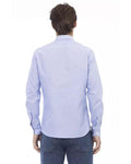 Stylish Baldinini Trend Black/White/Light Blue Cotton Shirt