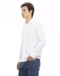 Stylish Baldinini Trend Black/White/Light Blue Cotton Shirt