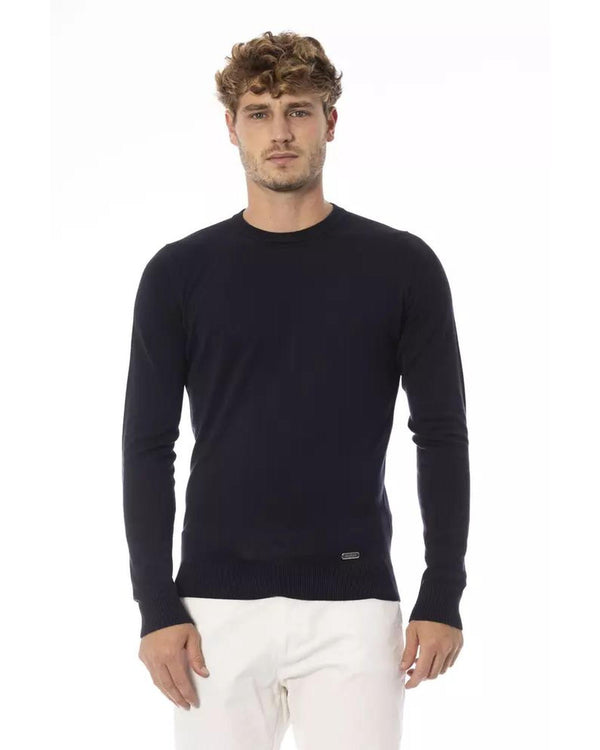  Modish Blue/Black Modal Sweater - Baldinini