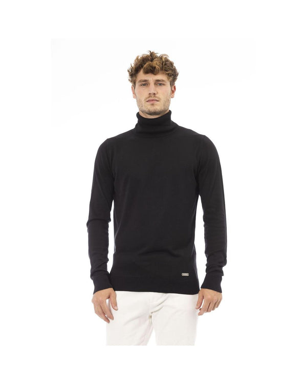  Trendy Black/Blue Modal Sweater Baldinini Trend Men