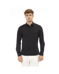 Midnight Black/Red/Grey - Baldinini Trend Men'S Cotton Shirt