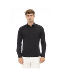 Midnight Black/Red/Grey - Baldinini Trend Men'S Cotton Shirt