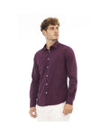 Midnight Black/Red/Grey - Baldinini Trend Men'S Cotton Shirt