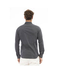 Midnight Black/Red/Grey - Baldinini Trend Men'S Cotton Shirt