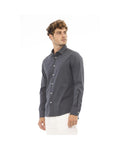 Midnight Black/Red/Grey - Baldinini Trend Men'S Cotton Shirt