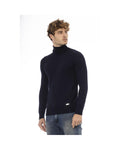 Oceanic Charm Baldinini Trend Blue/Black Wool Sweater