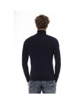 Oceanic Charm Baldinini Trend Blue/Black Wool Sweater