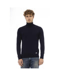 Oceanic Charm Baldinini Trend Blue/Black Wool Sweater