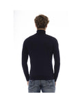 Oceanic Charm Baldinini Trend Blue/Black Wool Sweater