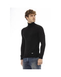 Oceanic Charm Baldinini Trend Blue/Black Wool Sweater