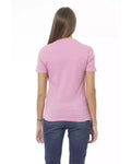 Pretty In Pink/Purple/Blue/White Baldinini'S Cotton Tops & T-Shirt For Ladies