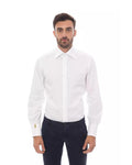 Light Blue/White Cotton Shirt Billionaire Italian Couture