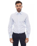 Light Blue/White Cotton Shirt Billionaire Italian Couture