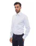 Light Blue/White Cotton Shirt Billionaire Italian Couture