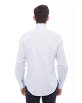 Light Blue/White Cotton Shirt Billionaire Italian Couture
