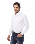Light Blue/White Cotton Shirt Billionaire Italian Couture