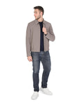 Sleek Zip-Front Sophistication Hugo Boss Men'S Blue/Beige Jacket